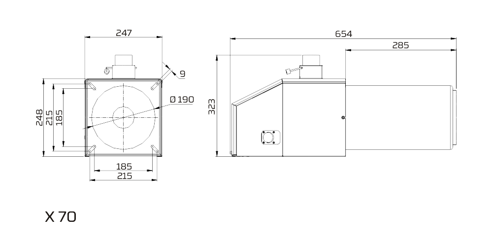 Palnik PellasX X 70